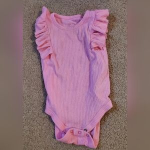 Cat & Jack Pink Ribbed Ruffle Sleeve Bodysuit